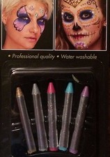 Set of 10ct Halloween Glitter Makeup Crayons Professional Quality Water Washable
