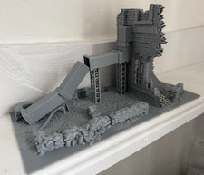 28mm Damaged Industrial Factory Warehouse Wargaming Building Terrain Ruins