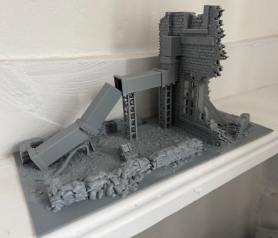 28 mm beschädigte Industrie Fabrik Lager Wargaming Gebäude Gelände Ruinen