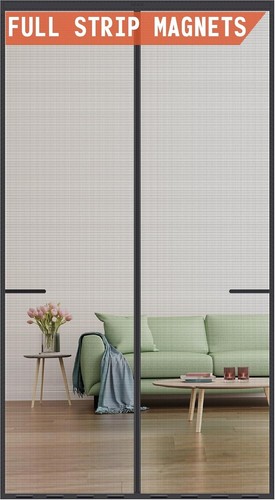 Retractable Fiberglass Magnetic Door Screen - Easy Install, No Tools Required - Picture 3 of 9