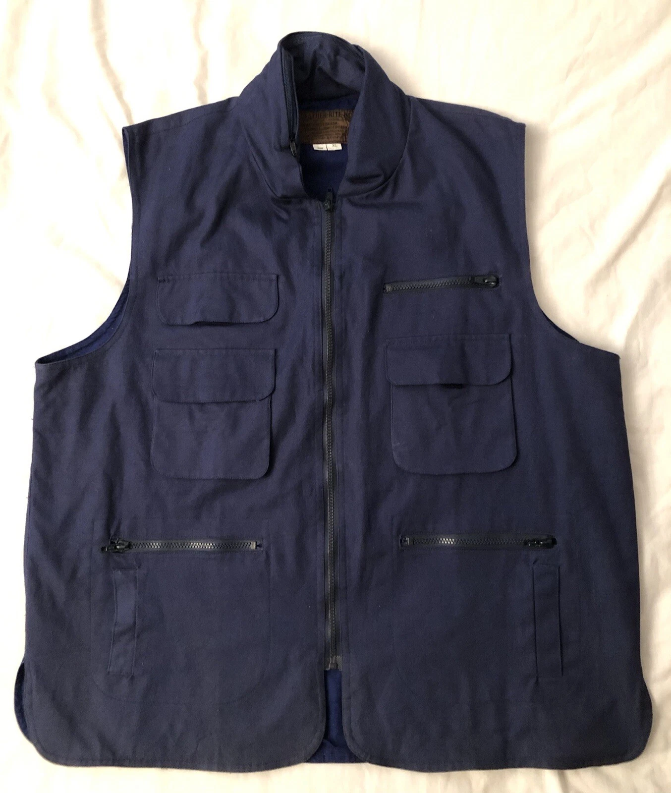 Weather-Rite Blue SZ XL Cotton Full Zip Vest with Hidden ZipIn Hoodie Exp Ship