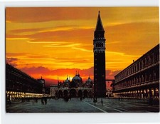 Postcard St. Mark s Square Sunset Scene Venice Italy
