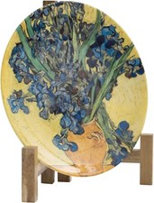 Soporte de exhibición de placa de mesa de madera de acacia rústica, estante para platillos, soporte para marco de fotos