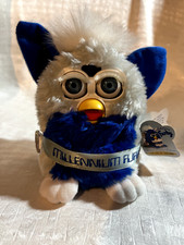 Furby Millennium Blue White Model 70-940 Tiger 1998 VTG Original Lim Ed Tag 6"