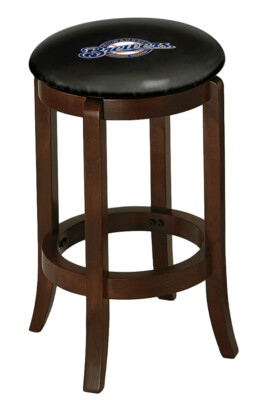 Bar Stool Wood Espresso Finish 29'' Tall with MLB Team Logo Decal Swivel Seat  