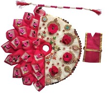 Laddu Gopal Kanha ji God Designer Dress Poshak Pink Size 1 US