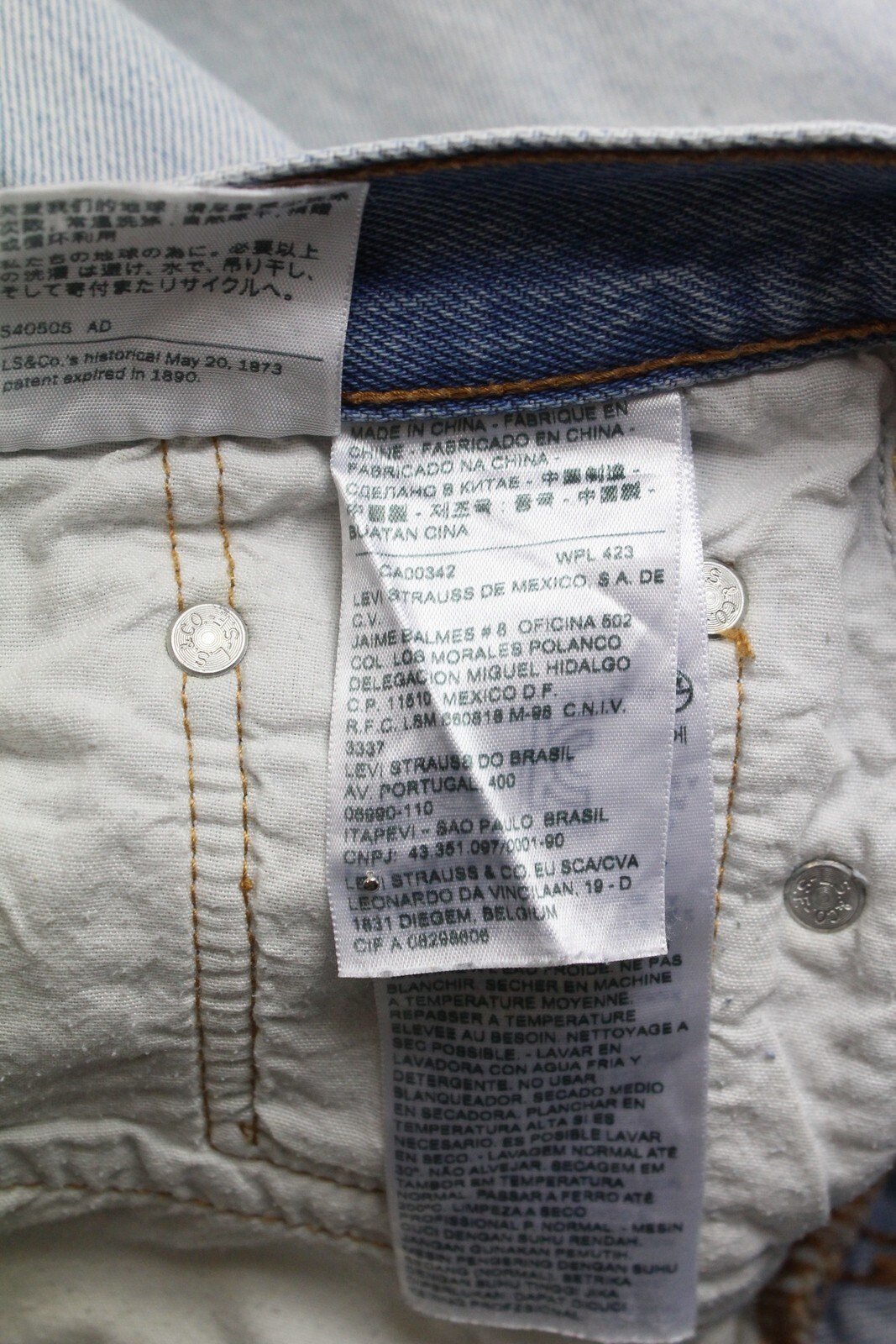 Levi's 501 CT Jeans Mens W24/L32 Customised Tapered Ripped Distressed Button thumbnail 8