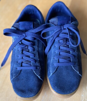 Puma Suede Navy Blue Gum Sole Women’s Size