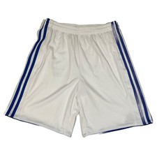 Adidas Climacool Shorts Youth Large White, Blue Striped 100 Polyester EUC