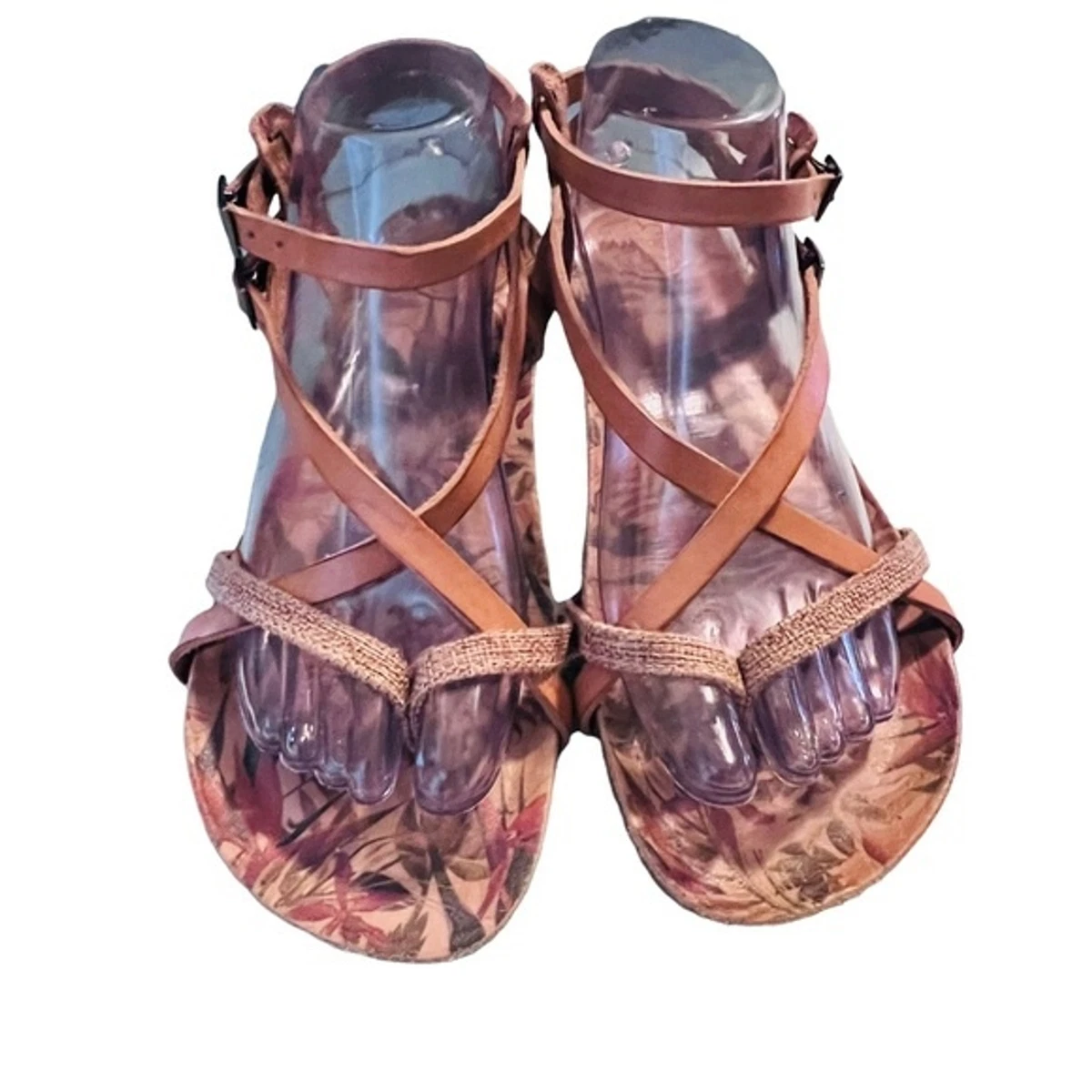 Leather Strappy Sandals Tan ~ Size EUR 40 US | eBay