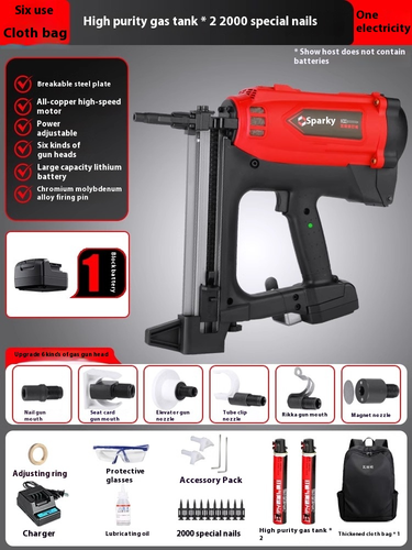 Gas Nail Gun Steel Nailer Concrete For Ceiling Frame Trunk Rechargeable - Picture 14 of 22
