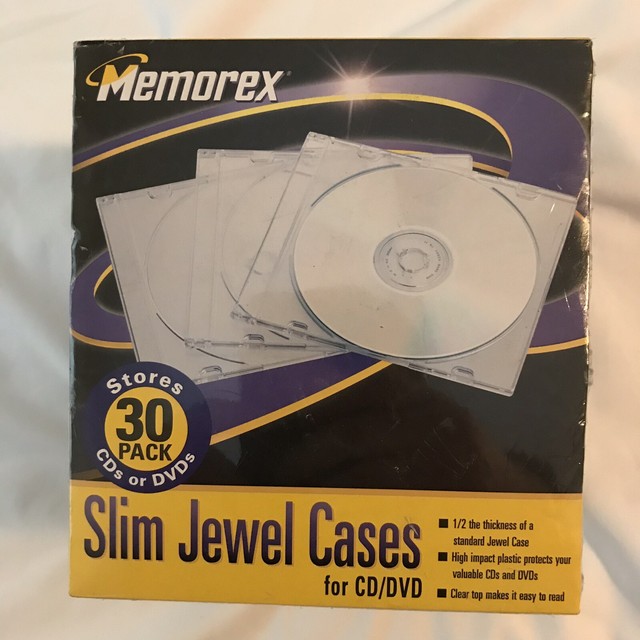 Memorex 30PK Slim Clear Jewel Cases 30 Pack CD DVD SEALED eBay
