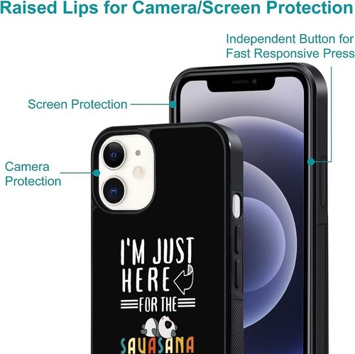 Pandas like savasana For iPhone SE XS XR Max 5 6 7 8 Plus Anti scratch Cover - Picture 18 of 25