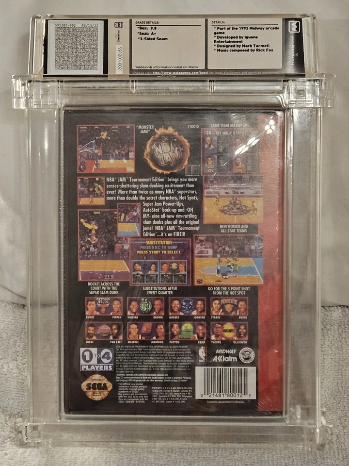 NBA Jam T.E. (Sega Genesis, 1995) Wata 9.8 A+ NOT VGA OR CGC - GEM MINT 🔥 - Image 3 of 4