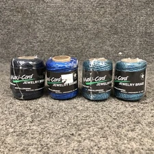 4 Vintage Spools Maxi-Cord 2mm Jewelry Braid -100 ft. Each Variety Of Blue NOS