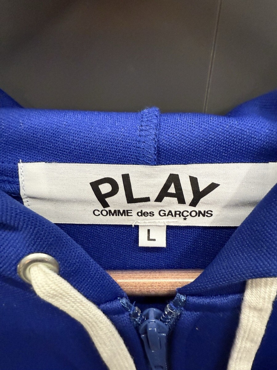 Comme Des Garcons PLAY Blue Hoodie Heart Logo | eBay