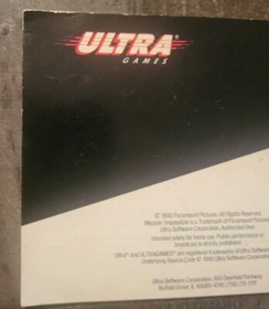 Mission: Impossible Nintendo NES Manual Only