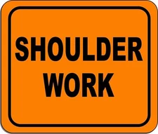 Shoulder Work Aluminum composite sign long-lasting construction safety orange