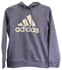NEW Adidas Women's Logo Hoodie Size Large Purple/White T12