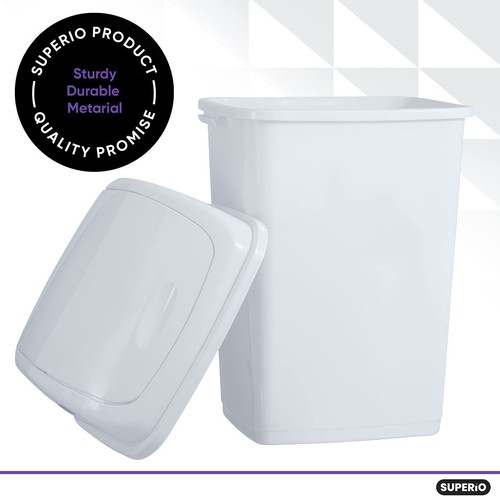 Superio Kitchen Trash Can 13 Gallon with Swing Lid, - Picture 7 of 8