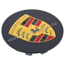 Genuine Porsche Center Cap Black Colored Crest Wheel Center Cap Matte