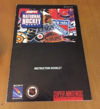 Super Nintendo National Hockey Night Instruction Booklet Only