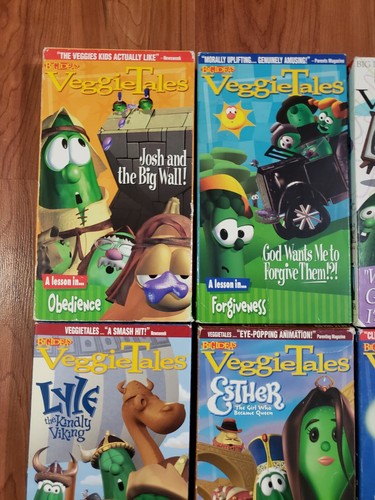 Lot of 12 VEGGIETALES Larry Boy/ Esther/ Rack shack / Giant Pickle/ Scared VHS - Picture 7 of 12
