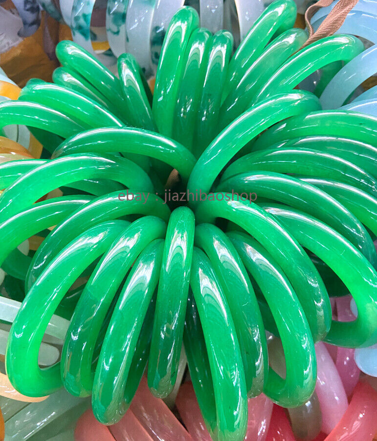 Beautiful Natural Green Jade Jadeite Gemstone Bangle Bracelets 56-65mm Jewelry