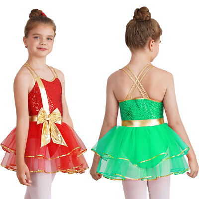 Mädchen Tutu Kleid Eisroller Weihnachten Rock Dress Up Schlittschuhlaufen Show