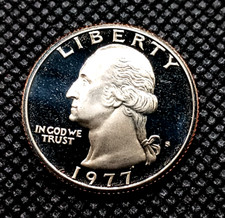 1977-S **Proof UNC Cameo** Washington Quarter