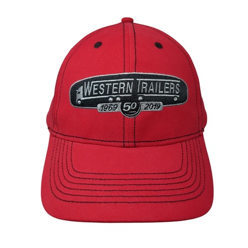 Western Trailers 1969-2019 Strapback Hat Red One Size Adjustable Embroidered
