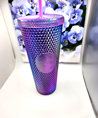 Starbucks Purple Oil Slick Studded Cold Cup Tumbler Venti 24oz NEW