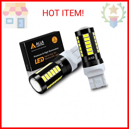 Alla Lighting 2800lm T20 7440 7443 LED Bulbs, White Reverse/Signal/Brake Tail/DR