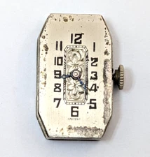 Vintage ARTHUR LEHMAN Art Deco 17 Jewels 13mm Swiss Watch Movement PARTS REPAIR