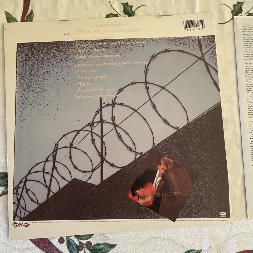 BRIAN SETZER The Knife Feels Like Justice LP 1986 1st Press  Vinyl Promotional - Image 3 of 4