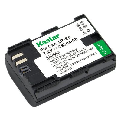 Kastar LPE6 Battery for Canon EOS 6D, 7D, 7D Mark II, 60D, 60Da, 70D, XC10