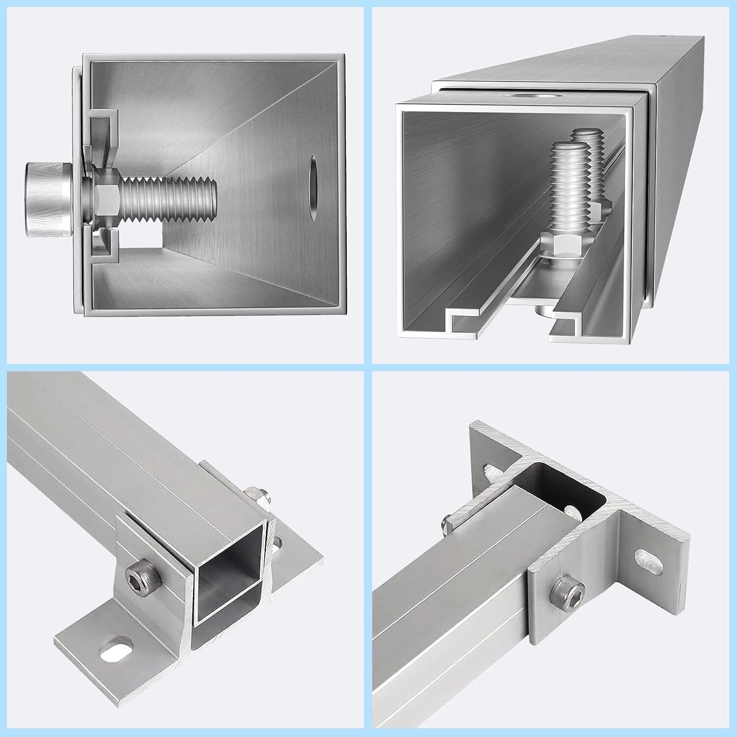 Solarmodul Halterung Aufständerung Balkonkraftwerk Flachdach PV - 2 PANEELE SET