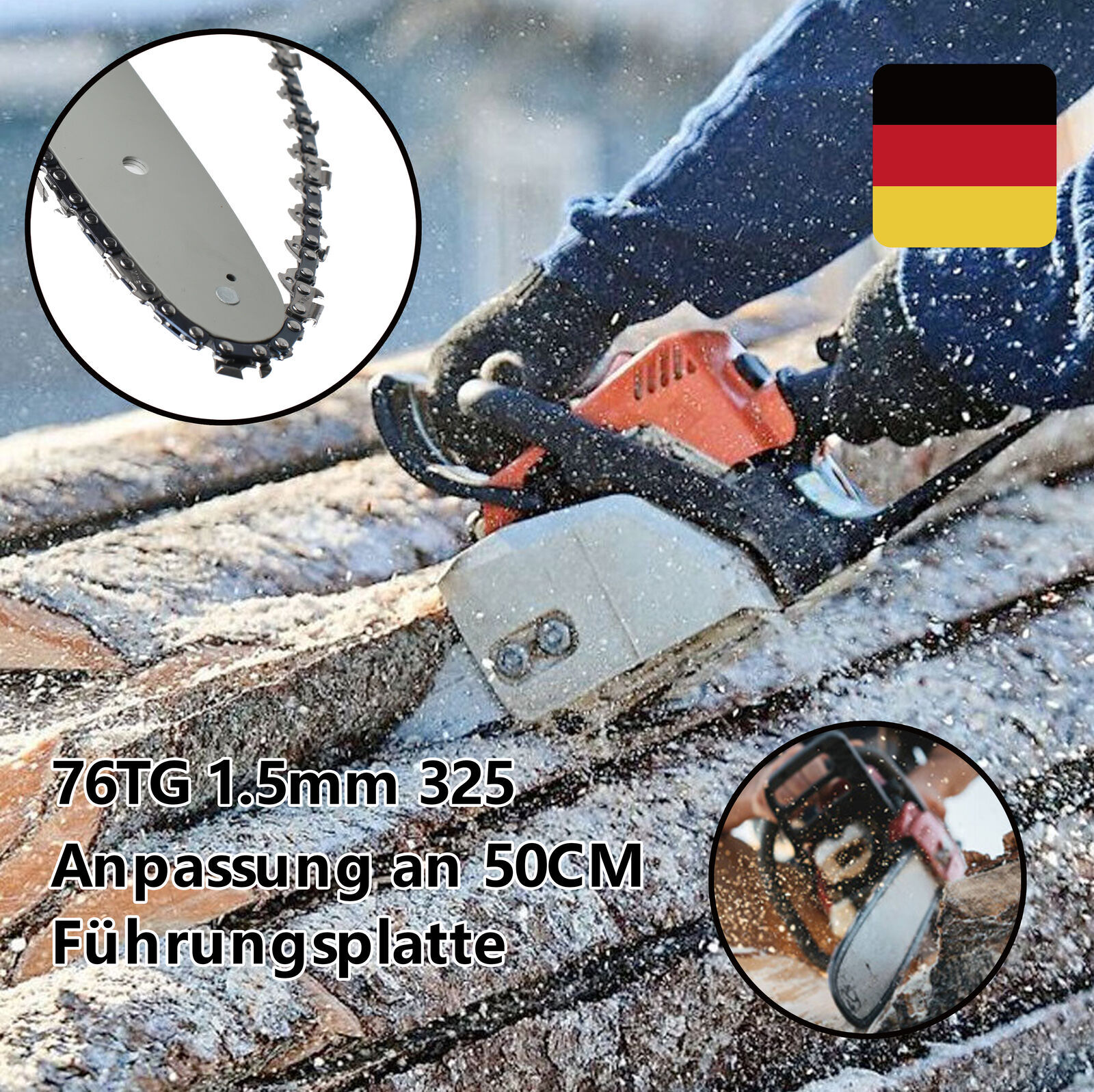 45cm Sägenspezi Schwert-Set Drive Mit 2 Halbmeißelketten 3/8" 66TG 1,6mm Passend Für Stihl 046 MS 460 MS460
