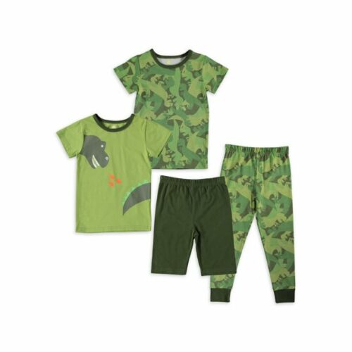 Sol Sleep Boys Dinosaur 4 Piece Snug Fit Pajama Set Size 7/8