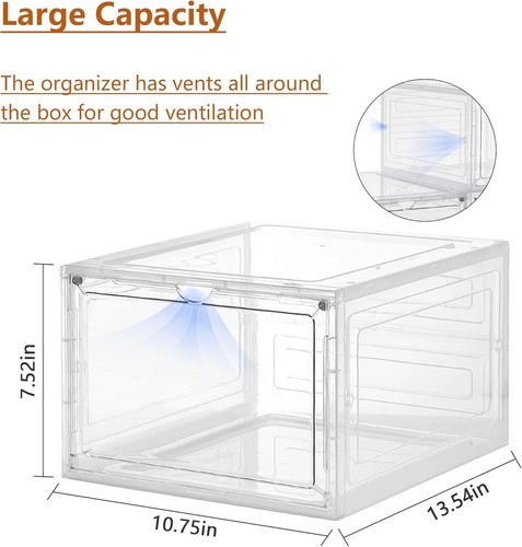 Clear Storage Bins with Lids,6pcs×19.5 Qt Plastic Storage Containers with - Picture 3 of 7