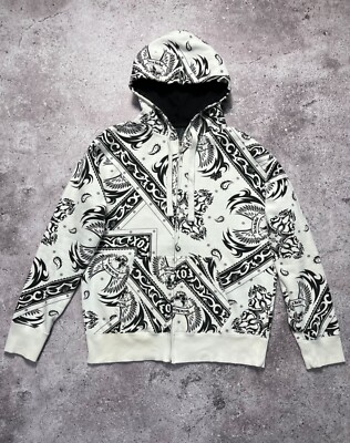 Fox Racing All Over Printed Full Zip Hoodie Rock Skull