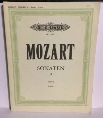 Mozart, Wolfgang. Mozart. Sonaten II Fur Klavier - Edition Peters 486b - Rare