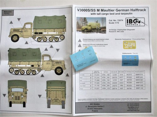 IBG MODELS 72074. V3000S/SSM Maultier German Half Track. Plastikbausatz Maßstab 1:72 - Bild 6 von 9