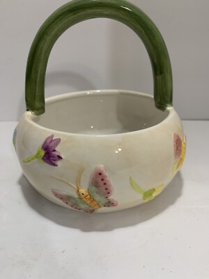 Butterfly basket Ceramic Easter Basket International Bazaar With Box Elegant