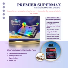 Premier Supermax Cigarette Tobacco Rolling Machine King & 100s - Combo