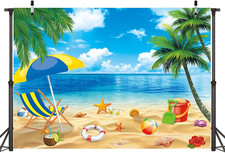 Tropical Beach Backdrop Hawaiian Beach Theme Party Photography Summer Vacation I