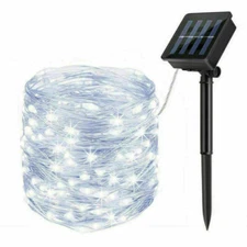 100/200 LED Solar Fairy String Light Copper Wire Outdoor Waterproof Garden Decor