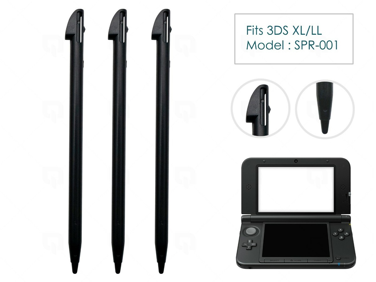 3 x Black Stylus for Nintendo 3DS XL/LL Plastic Stylus Replacement