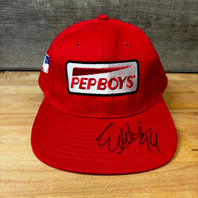 #ad #ad Vintage Pep Boys Hat Cap Snap Back Red Indy Racing League Embroidered Auto $23.03