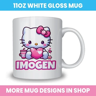 HAPPY HIPPO PARTY SUPPLIES PERSONALISED HELLO KITTY MUG ANY NAME COFFEE TEA CUP DRINK MUG 11OZ